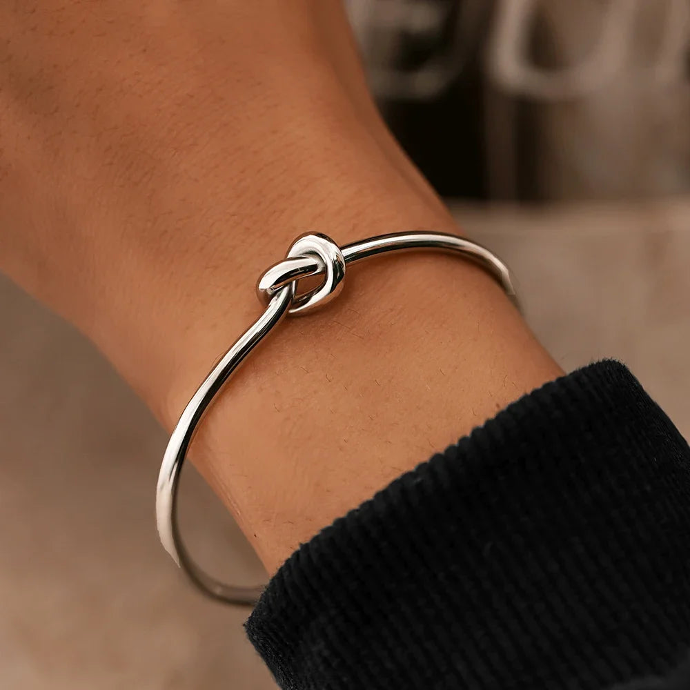 Gold Knot Bangle Bracelet