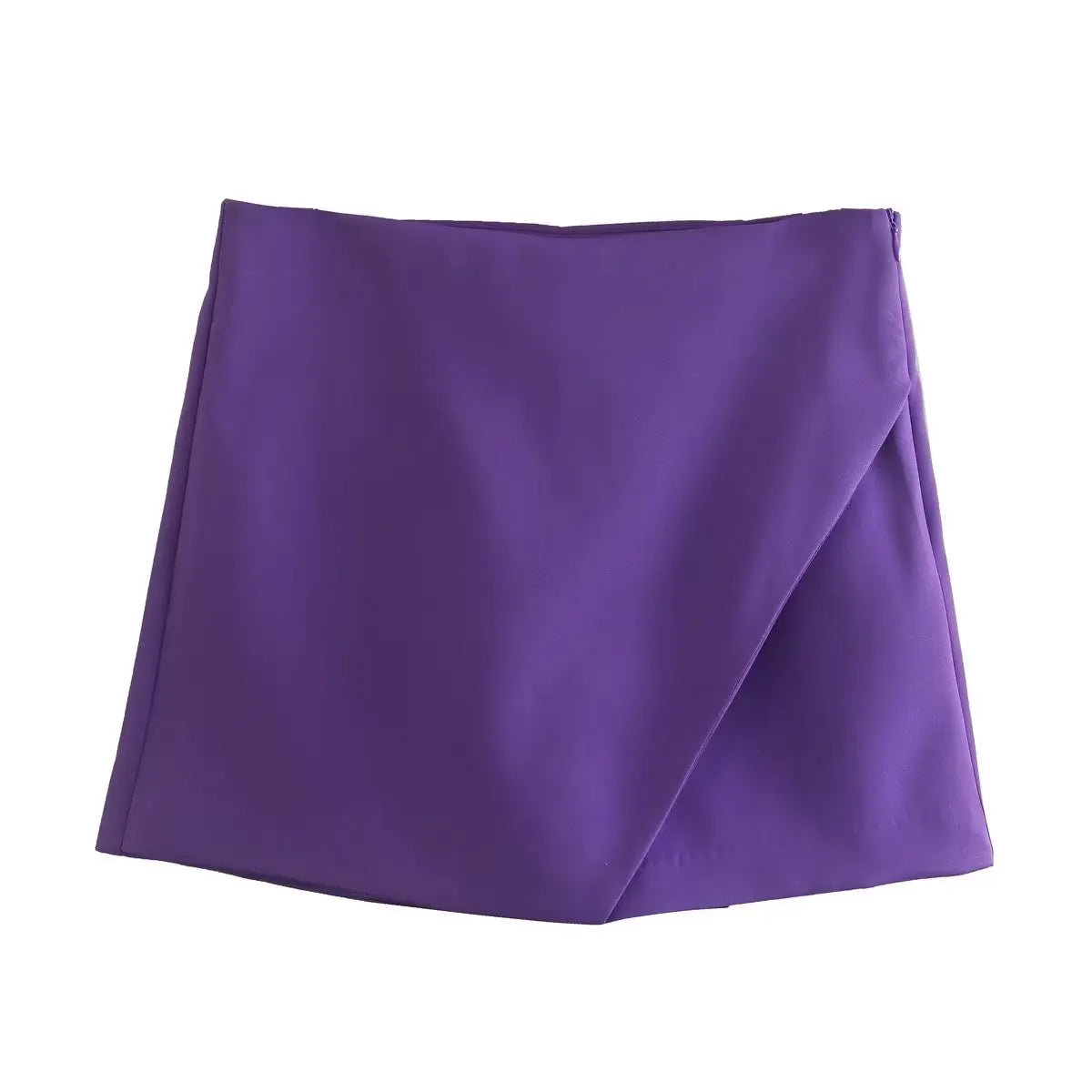 Arlana Asymmetric High Waist Skort – Women’s Tailored Mini Shorts Skirt