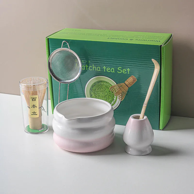 Traditional Matcha Tea Set – Japanese Ceremony Kit with Whisk, Bowl & Accessories | Available in Multiple Colours & Set Sizes