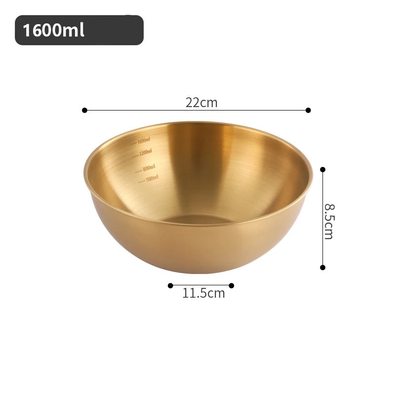 Stainless Steel Mixing Bowls – Gold & Silver Kitchen Prep Bowl Set