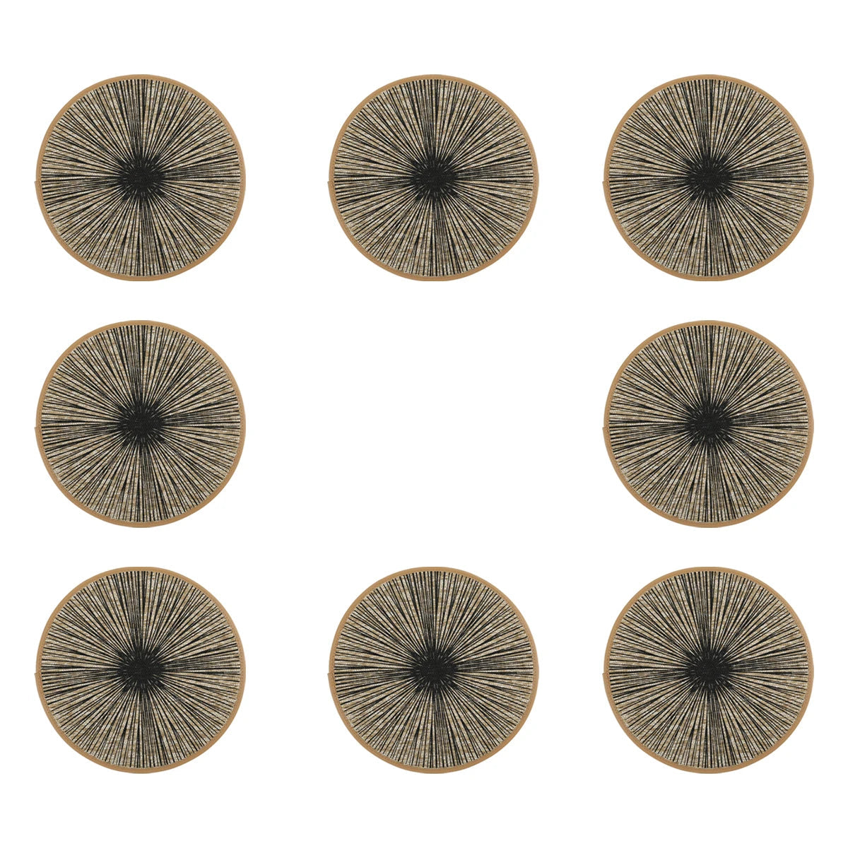 Woven Jute Macrame Round Placemats Set – 2, 4, 6 or 8 Piece Natural Table Mats in Black or Beige