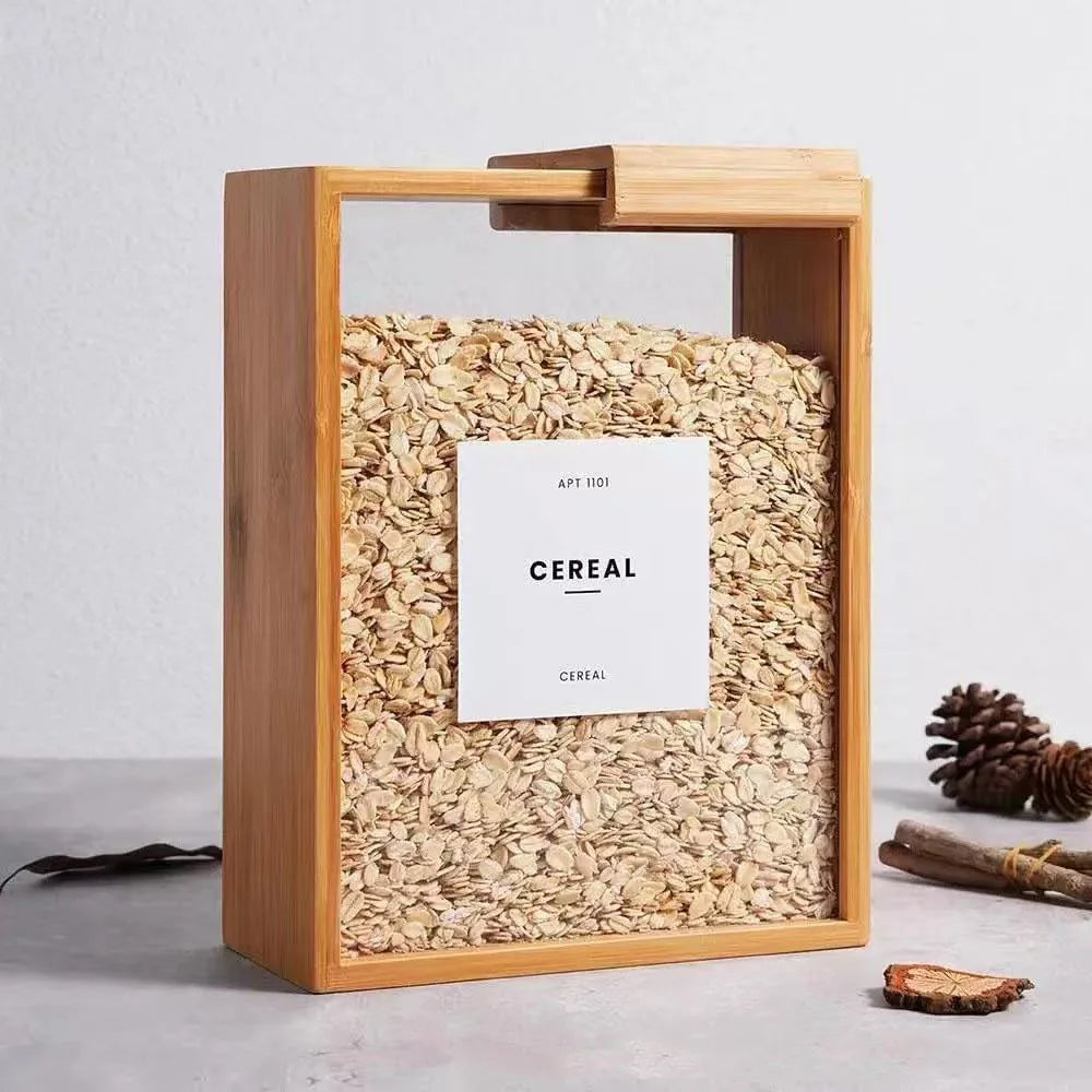 Wooden Storage Container – Airtight Kitchen Container for Grains, Oats, Rice & Dry Food