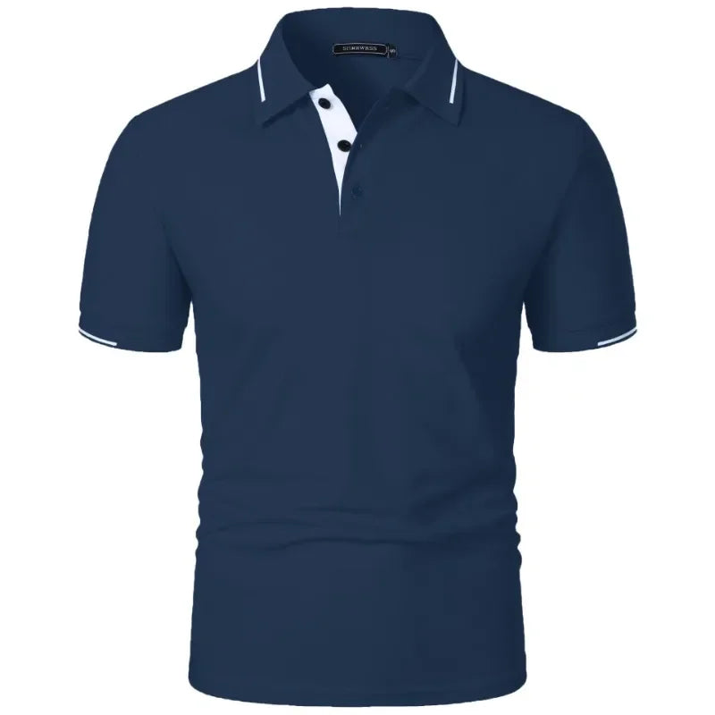 Men’s Short Sleeve Polo Shirt – Lightweight Classic Fit Summer Top with Button Collar
