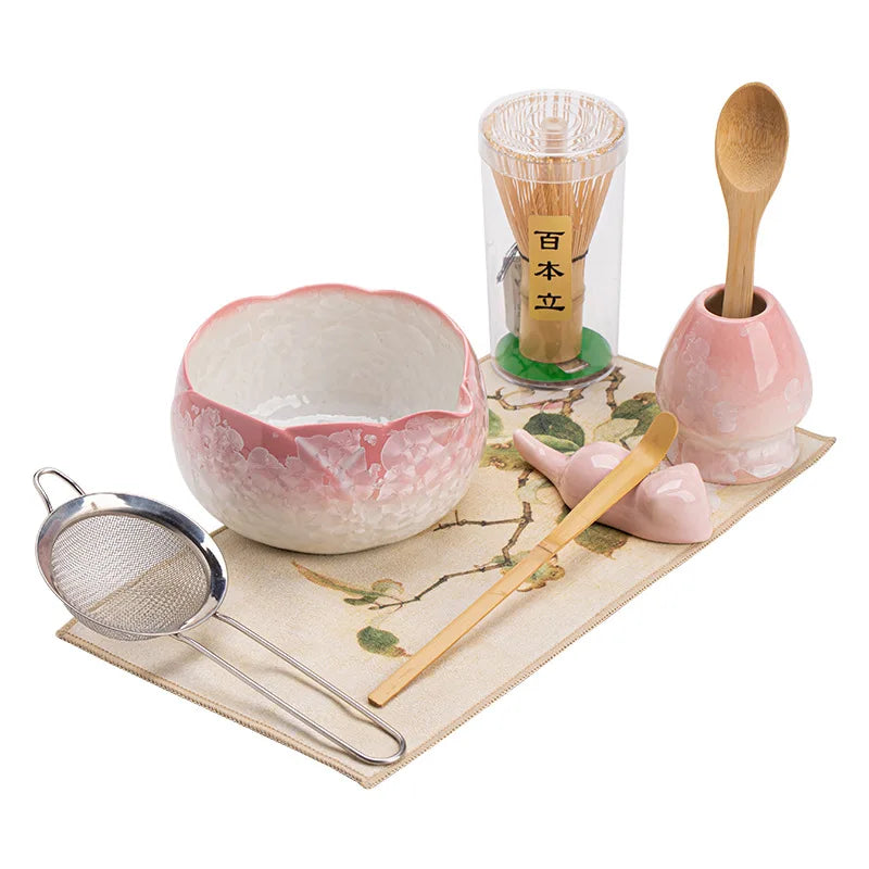 Mizuki Matcha Set – Japanese Matcha Gift Set with Ceramic Bowl and Bamboo Whisk (4 or 8 Piece)