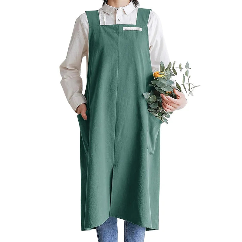 Comfort Fit Cross Back Apron – No-Tie Cooking Apron with Pockets for Kitchen, Baking & Daily Use