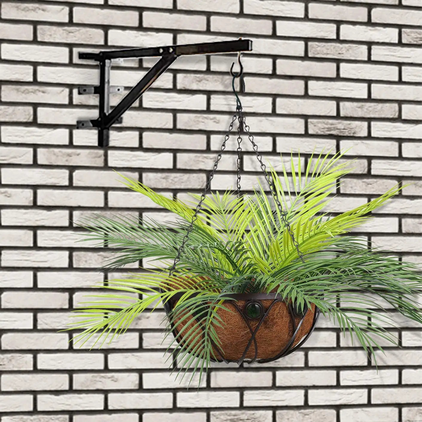 Tropical Palm Leaf Stem Arrangement – 52cm Decorative Palm Spray with 9 Branches for Home, Office or Event Styling