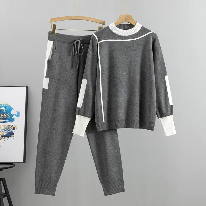 Casual Knit Co-ord Set-Two-Piece Loungewear