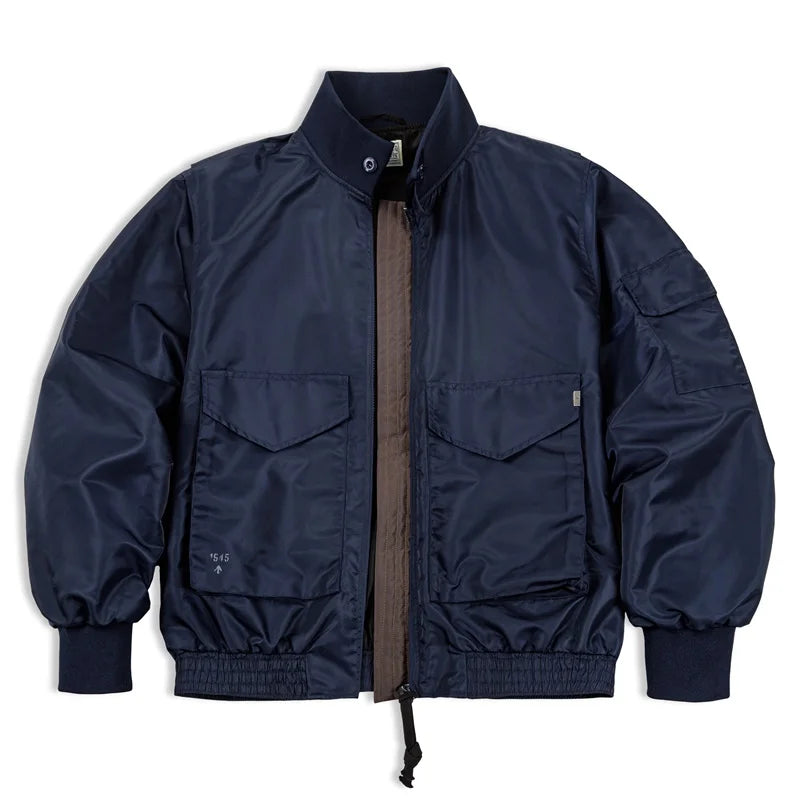 Men’s Utility Jacket – Navy Blue Lightweight Zip-Up Streetwear Jacket with Pockets for Casual & Urban Outfits