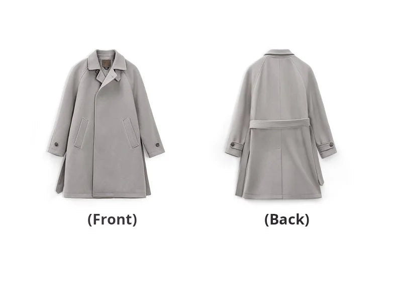 Westcott Men’s Grey Coat – Long Winter Overcoat