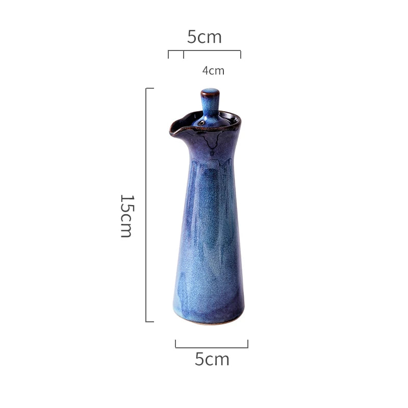 Arden Glazed Ceramic Oil Bottle – 150ml Kitchen Pourer for Olive Oil, Vinegar & Seasoning