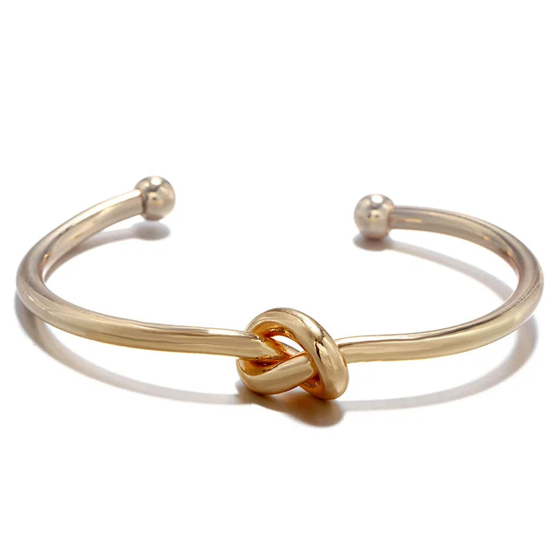 Gold Knot Bangle Bracelet