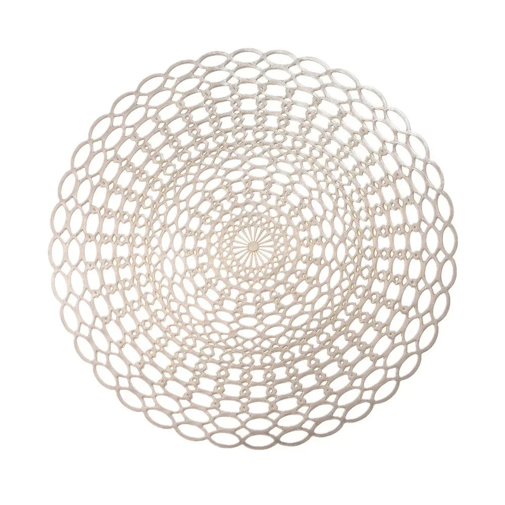 Lace-Style Round Placemats – Elegant Wipeable Table Mats for Dining and Decor