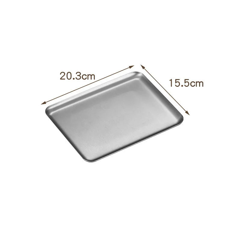 Gold & Silver Stainless Steel Baking/ Serving Tray Set – Flat Oven Roasting Pans