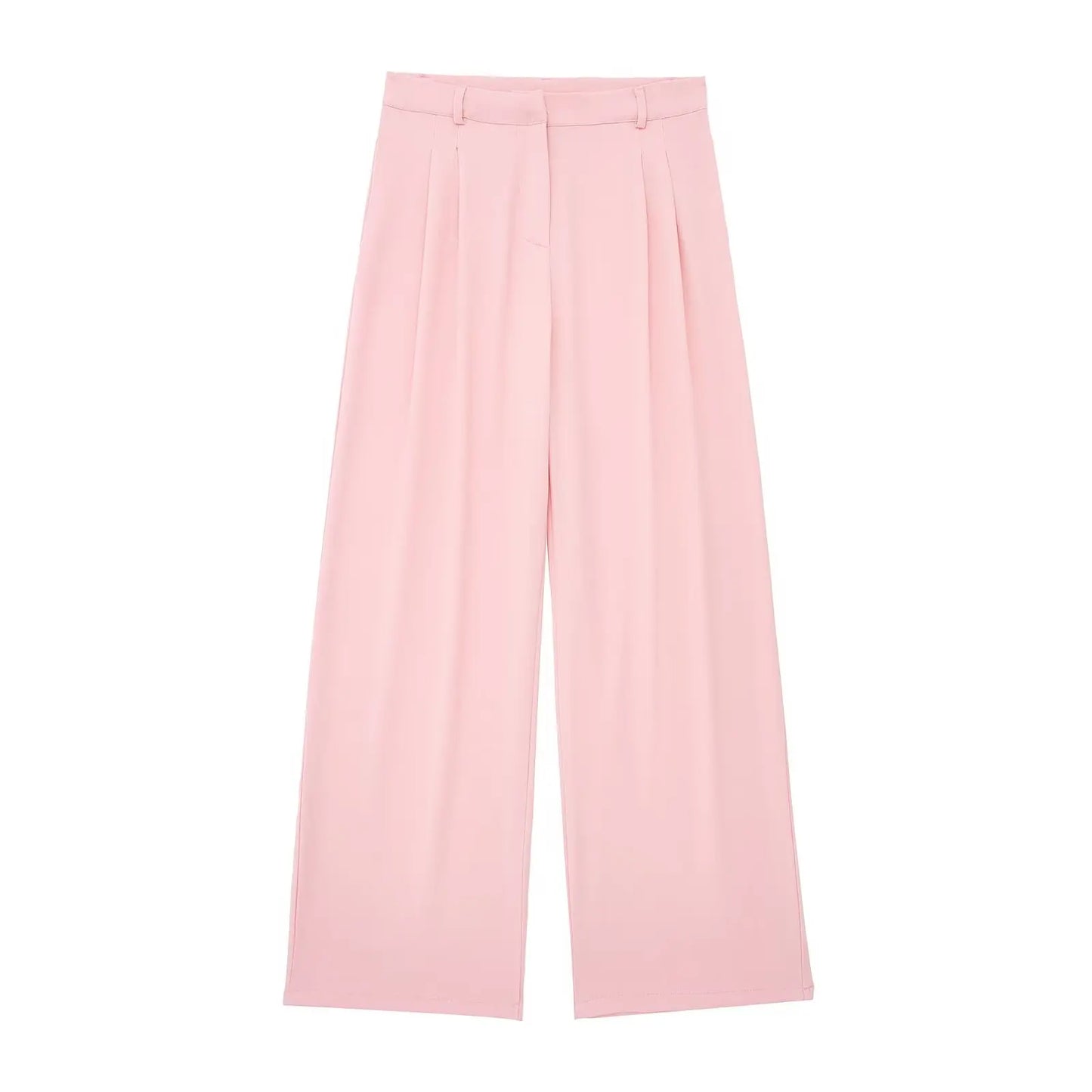 Rivana Tailored Waistcoat and Wide Leg Trouser Two Piece Set – White, Pink, Taupe and Black Sleeveless Suit Co-ord for Women
