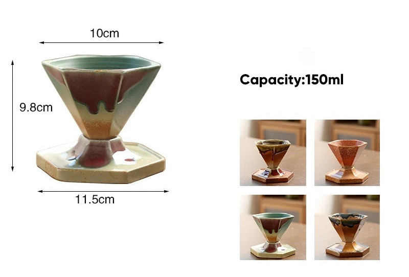 Rokaku Coffee Cup with Base – Handmade Ceramic Coffee Cup 150ml