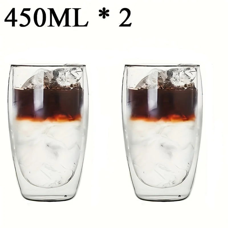 Double Glass Wall Heat Insulated Cup - Tea, Coffee, Espresso Glass Set - Various Sizes