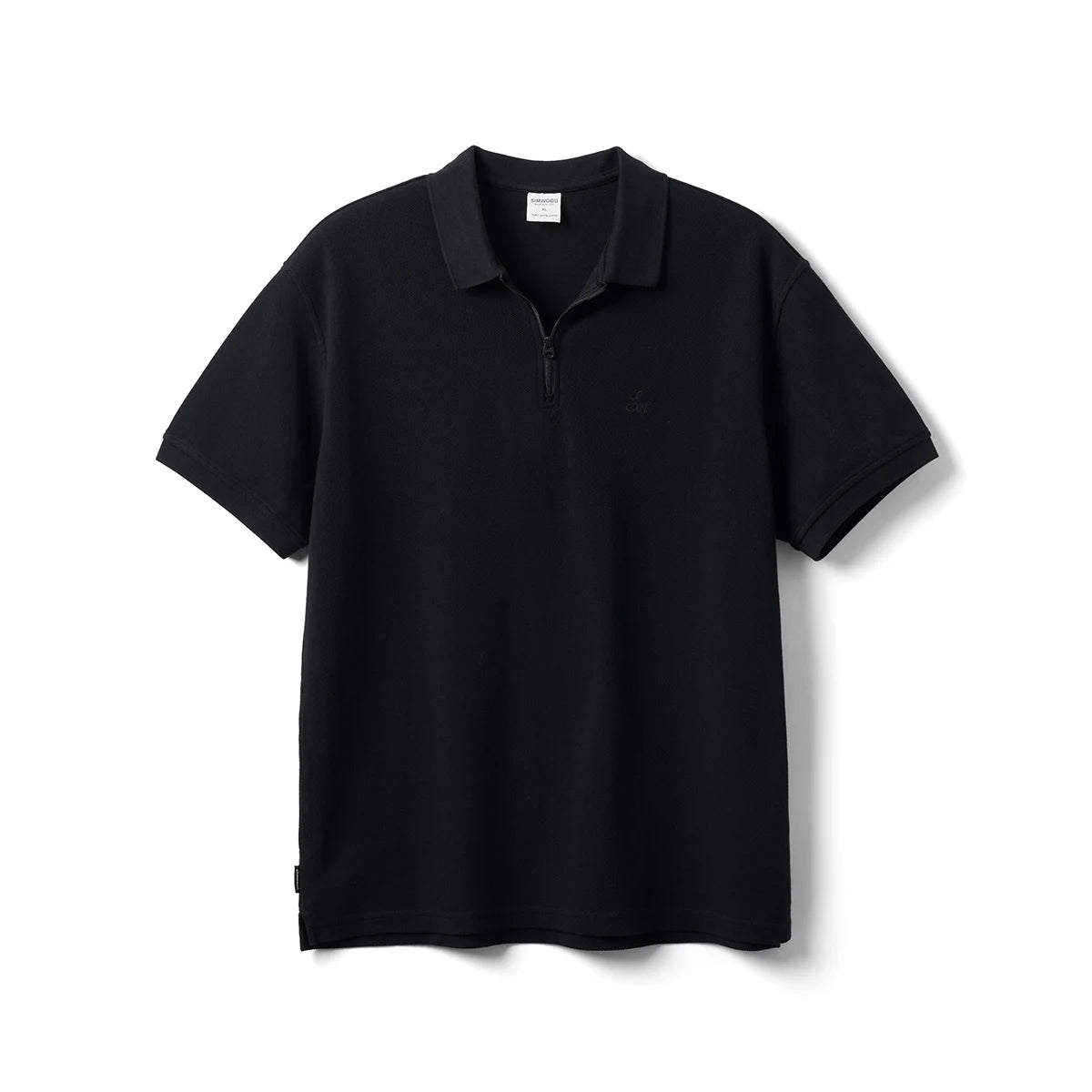 Zip Collar Polo Shirt for Men – Classic Short Sleeve Top in Black or Grey | 260gsm Casual Summer Shirt