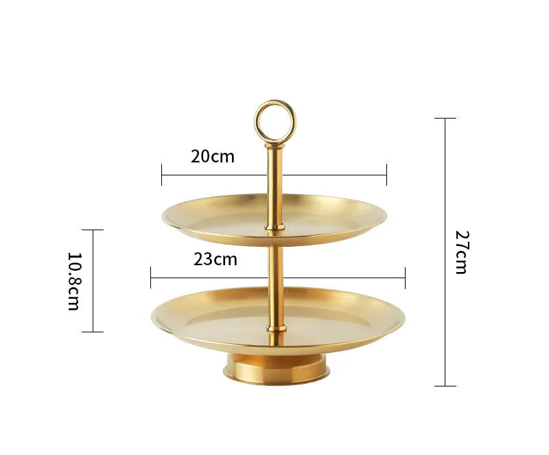 Stainless Steel 2/3 Tier Serving Stand – Gold & Silver Tiered Cake Stand for Afternoon Tea, Weddings & Parties, Fruits, Snacks