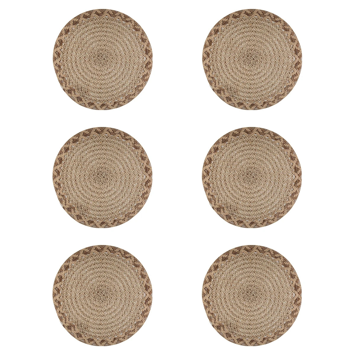 Woven Round Jute Placemats – 4/6 Set Of Rustic Natural Table Mats for Dining and Kitchen Decor