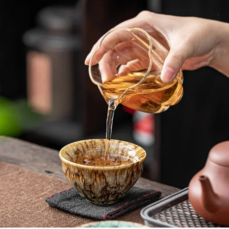 Nara Glaze Ceramic Tea Bowl Gift Set – 5 Piece Ceramic Cups for Herbal Tea, Afternoon Tea & Coffee at Home