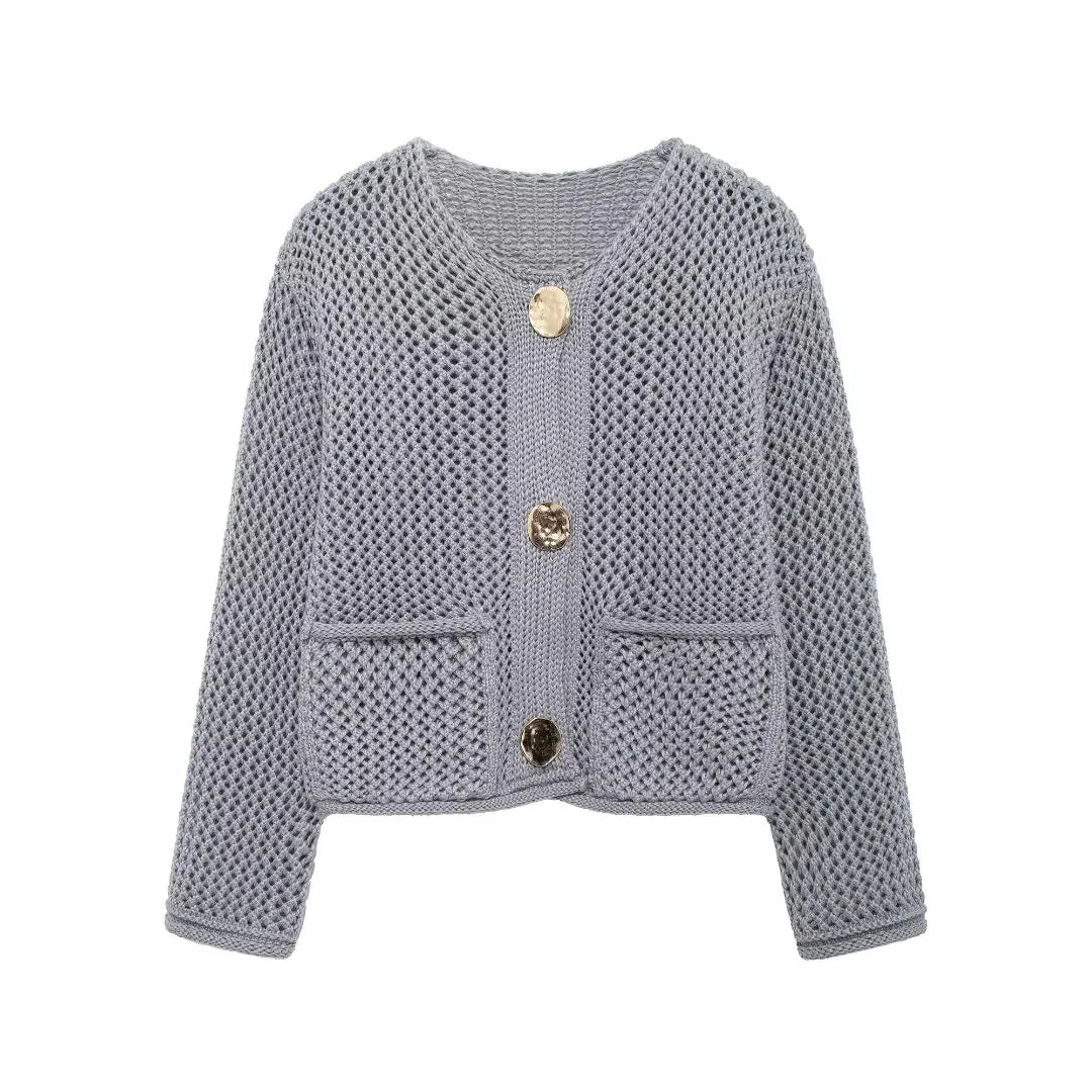 Knitted Cardigan with Button Detail