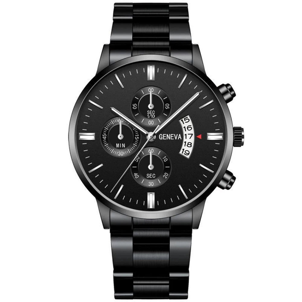 Men's Luxury Chronograph Stainless Steel Watch With Date Display