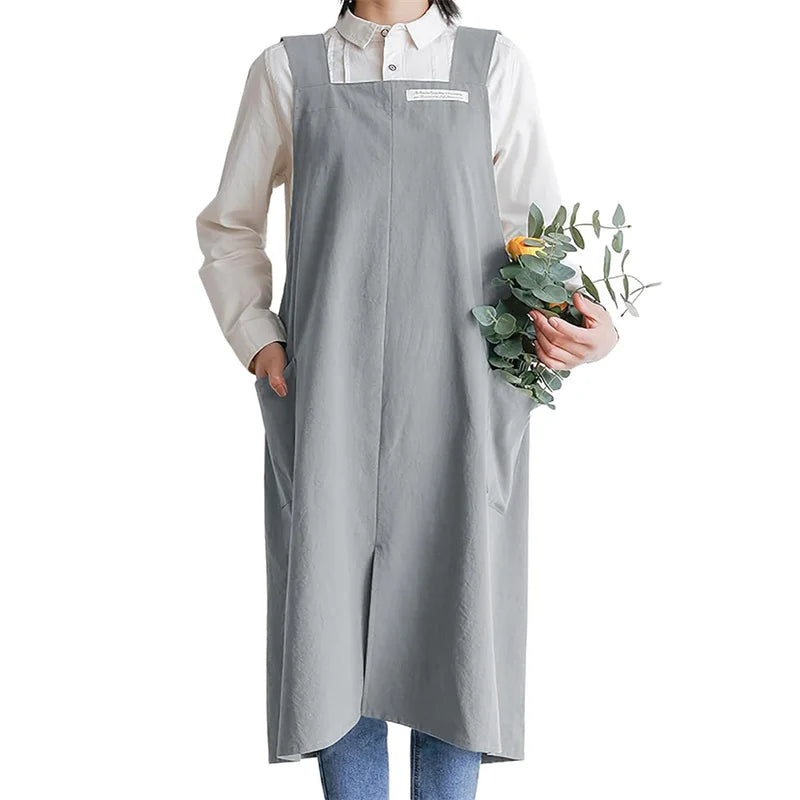 Comfort Fit Cross Back Apron – No-Tie Cooking Apron with Pockets for Kitchen, Baking & Daily Use