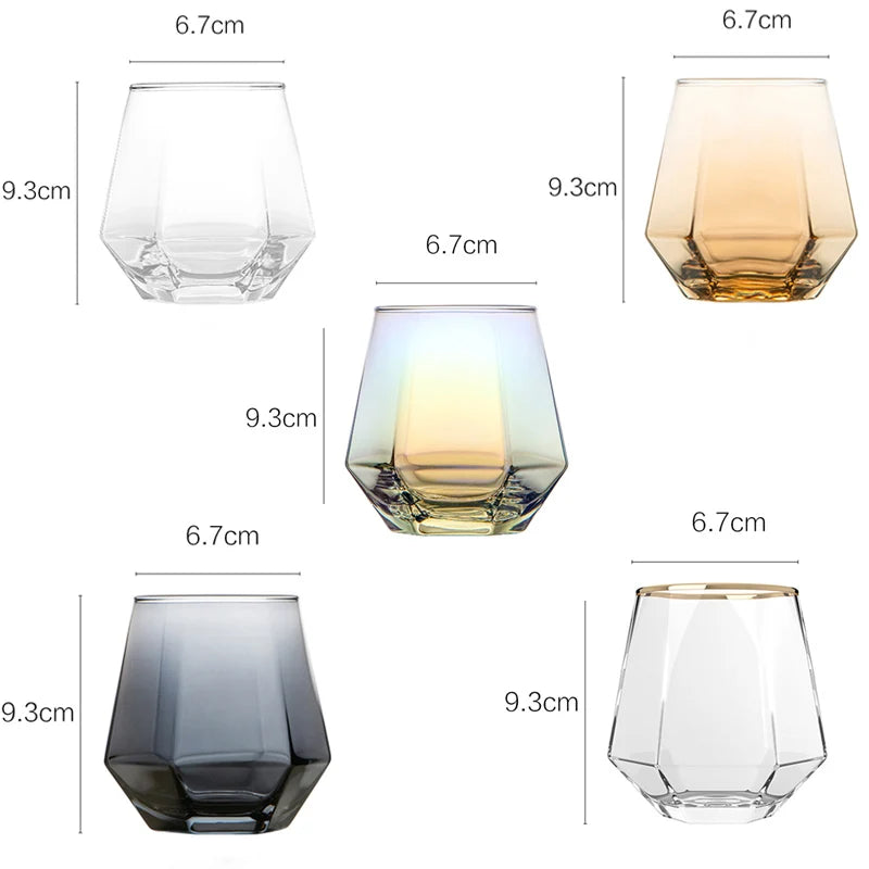 Cavero Glass Tumbler 6 Piece Set – Textured Drinking Glasses with Decorative Rim