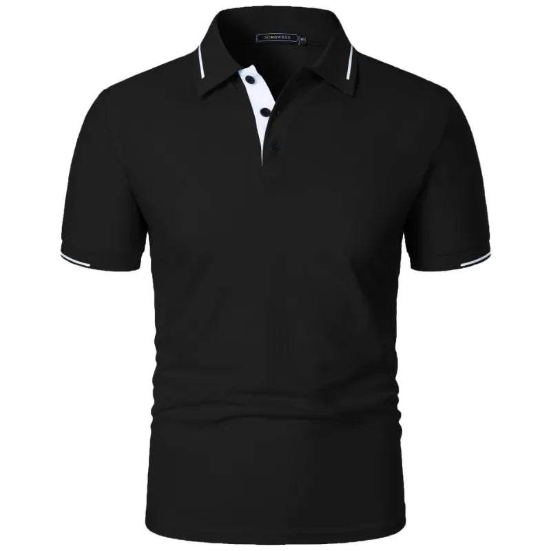 Men’s Short Sleeve Polo Shirt – Lightweight Classic Fit Summer Top with Button Collar
