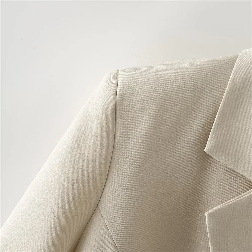 Cream Double-Breasted Jacket