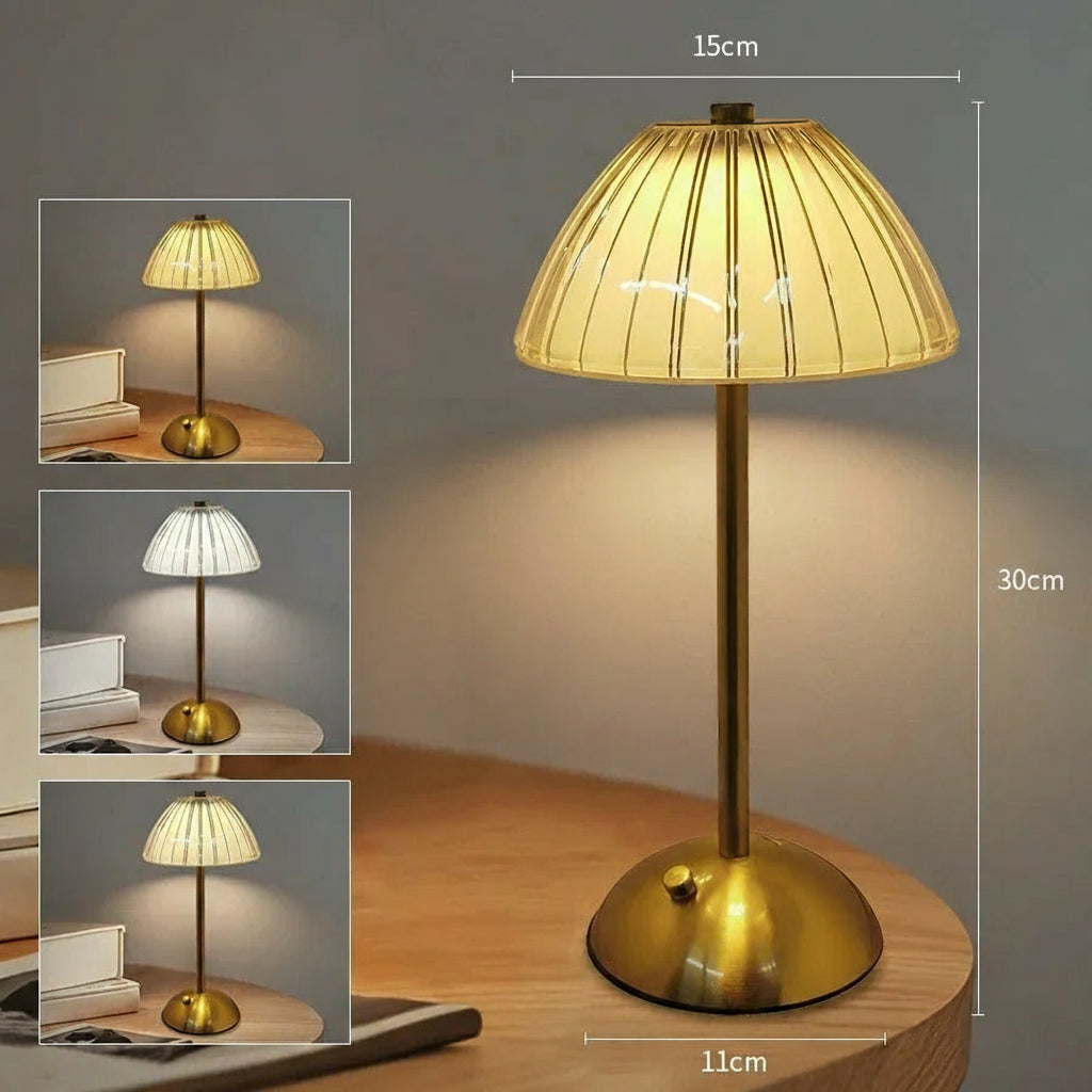 Aurora Crystal Touch LED Table Lamp – Gold Dimmable Bedside & Dining Lamp with 3 Light Settings