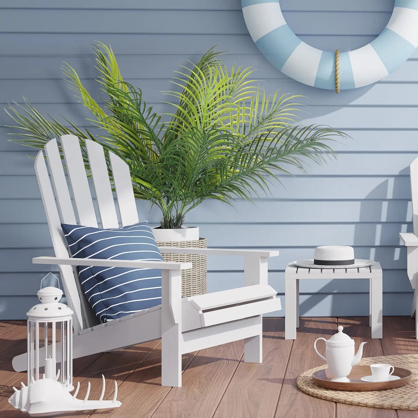 Tropical Palm Leaf Stem Arrangement – 52cm Decorative Palm Spray with 9 Branches for Home, Office or Event Styling