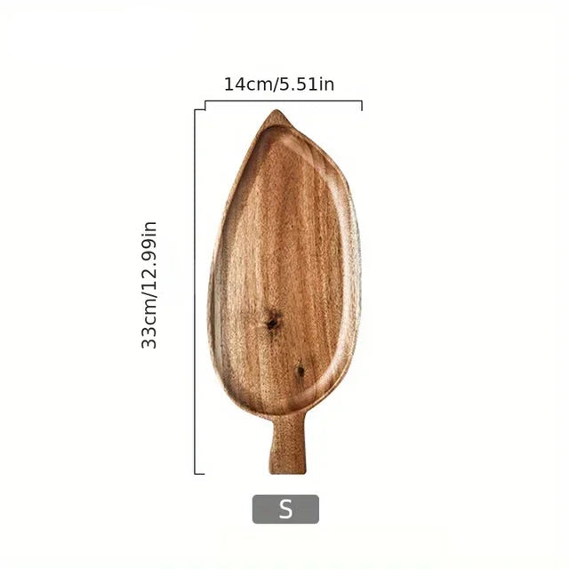 Wooden Serving Platter with Handle – Oval Wooden Tray for Appetisers, Tapas & Sharing Dishes