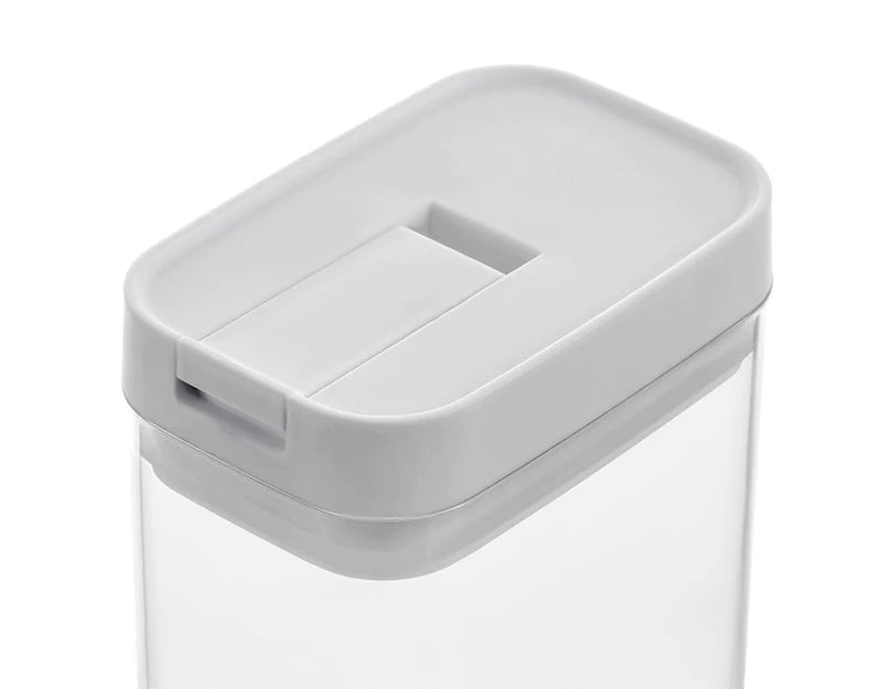 Airtight Food Storage Container – Clear Plastic Kitchen Container with White Lid for Pasta, Cereal, Rice, Snacks & Pantry Organisation