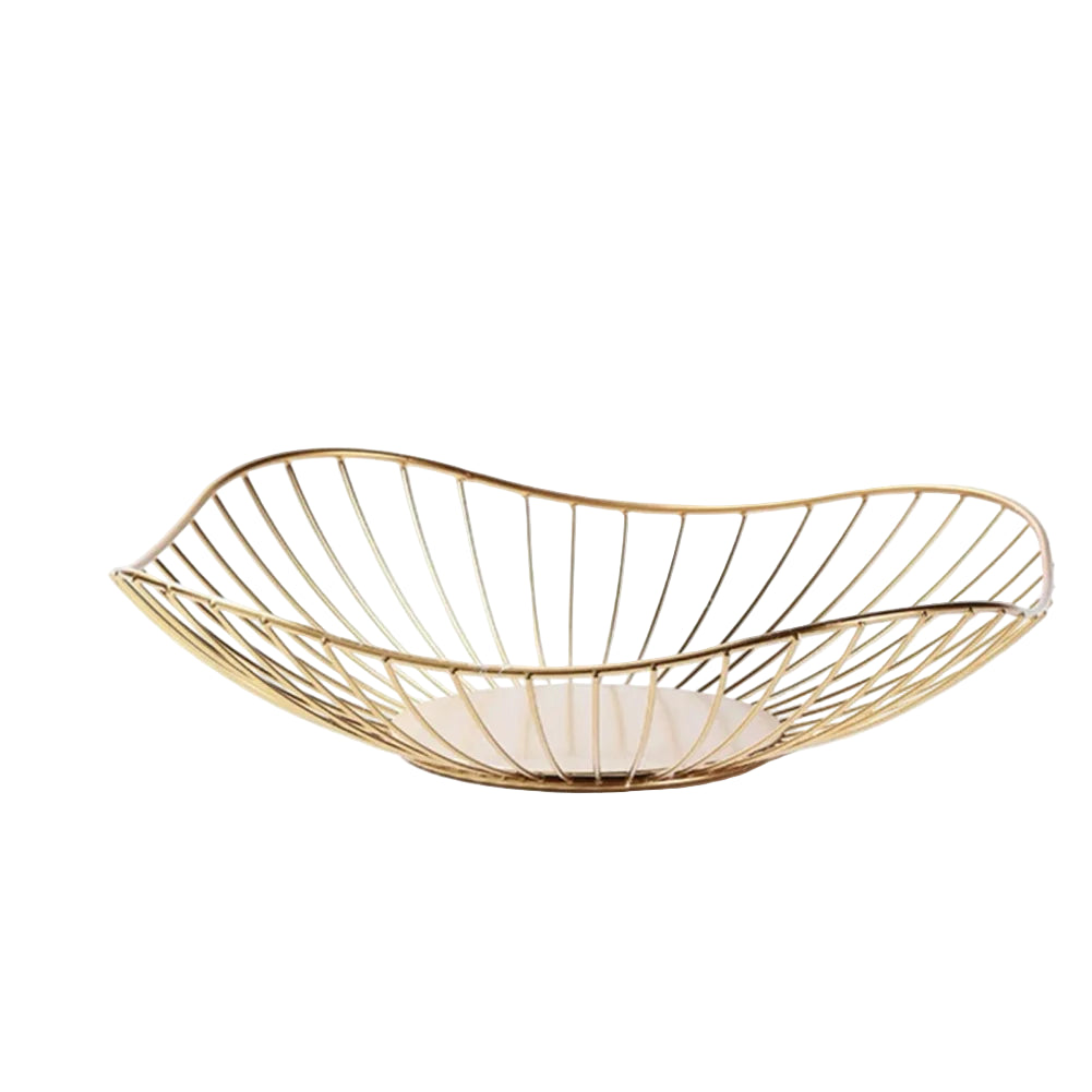 Black & Gold Metal Wire Fruit Basket – Modern Countertop Bowl for Kitchen & Dining Table