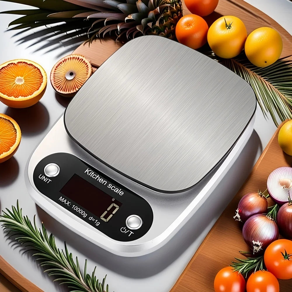 Digital Kitchen Weighing Scale – Stainless Steel Food Scale with LCD Display & High Precision Sensors