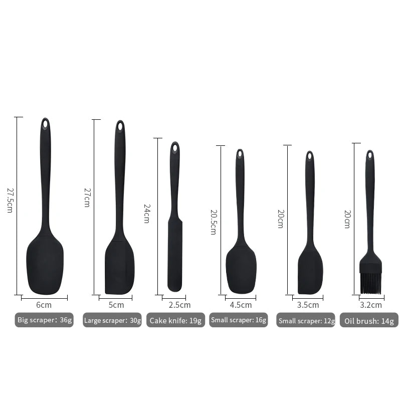 Silicone Kitchen Utensil Set 6 Piece – Heat Resistant Spatula Set for Cooking & Baking, Non Stick Kitchen Tools