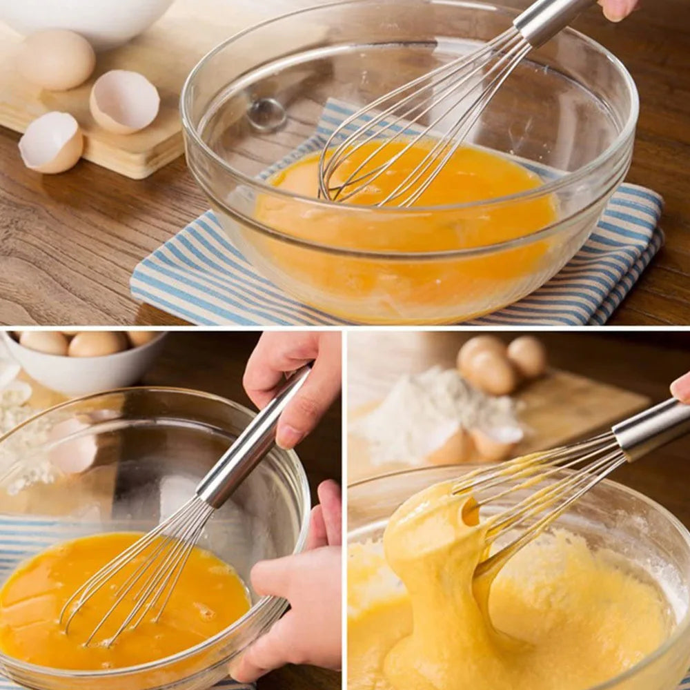 Stainless Steel Whisk Set – 3-Piece Hand Whisks for Baking, Cooking & Mixing