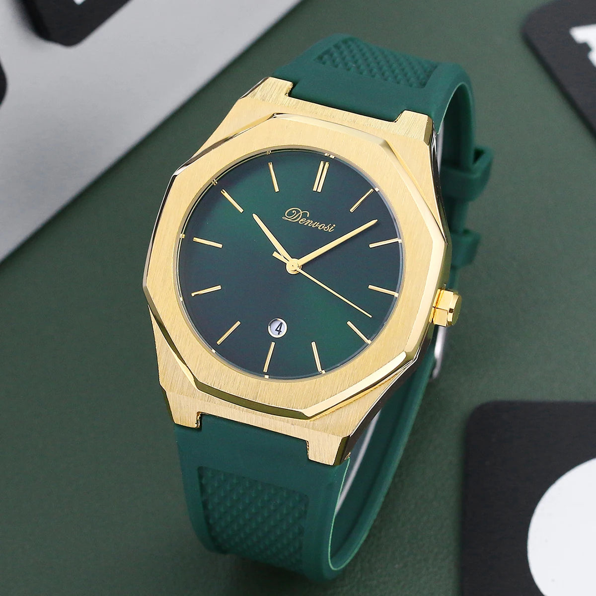 Men's Silicone Strap Watch With Date Display