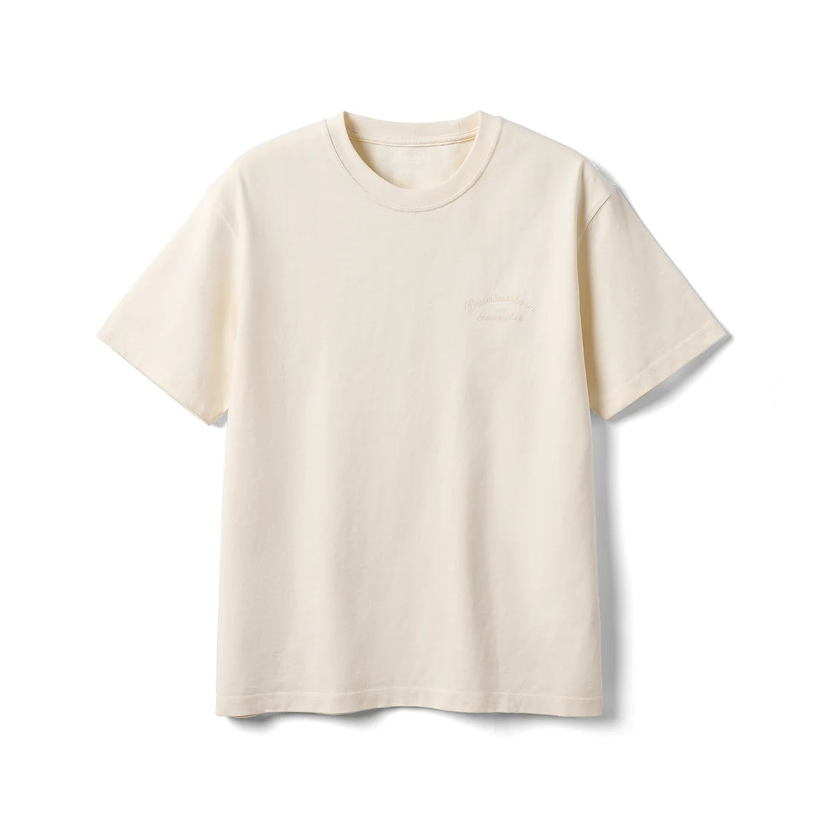Men’s Heavyweight Embroidered T-Shirt – 300gsm Regular Fit Tee in Black & Cream