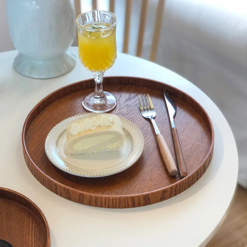 Round Wooden Display Trays – Decorative Serving Platters for Candles, Ornaments & Coffee Table Styling