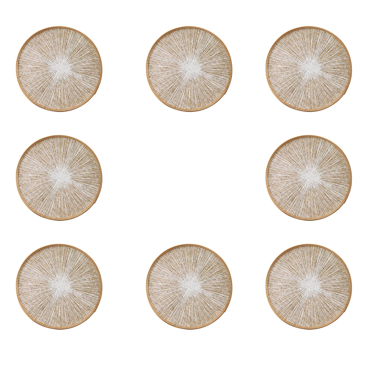 Woven Jute Macrame Round Placemats Set – 2, 4, 6 or 8 Piece Natural Table Mats in Black or Beige