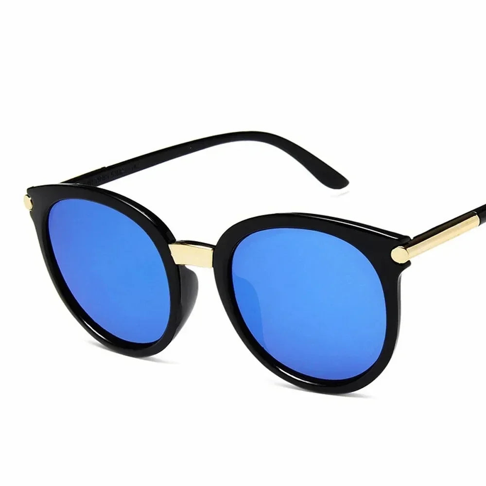 Celeste Black Round Frame Sunglasses – Stylish UV Womens Eyewear for Summer