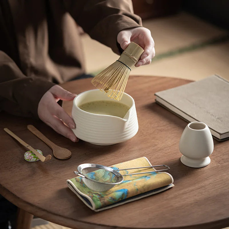 Japanese Matcha Tea Set – 8-Piece Ceremony Kit with Whisk, Bowl, Spoon, Sifter & Accessories