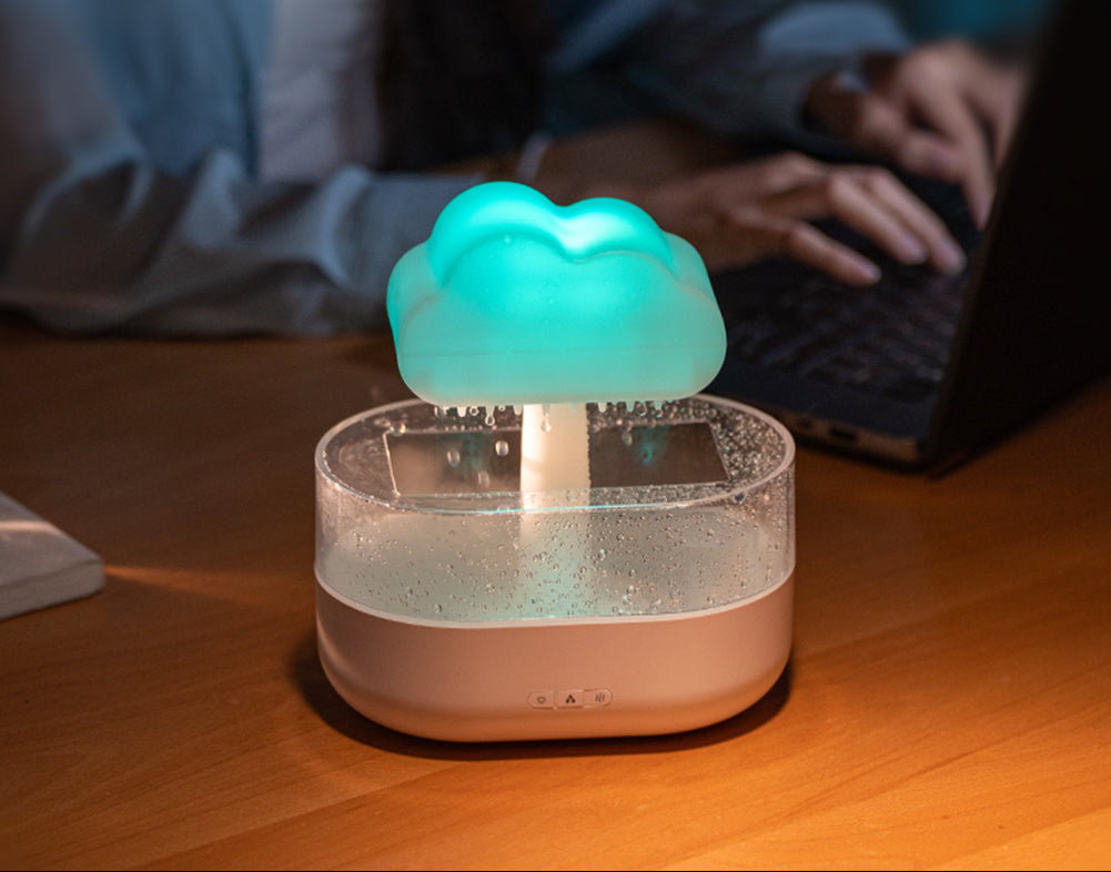 Rain Cloud Aroma Diffuser with 7-Colour LED – 200ml Essential Oil Humidifier & USB Ultrasonic Mist Sprayer