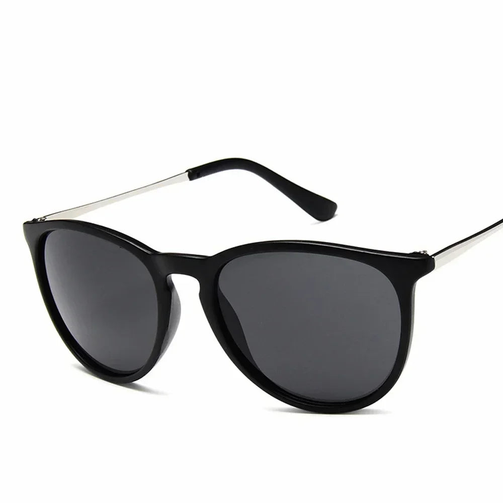 Luna Round Sunglasses – Womens Gold Arm UV Protection Summer Eyewear