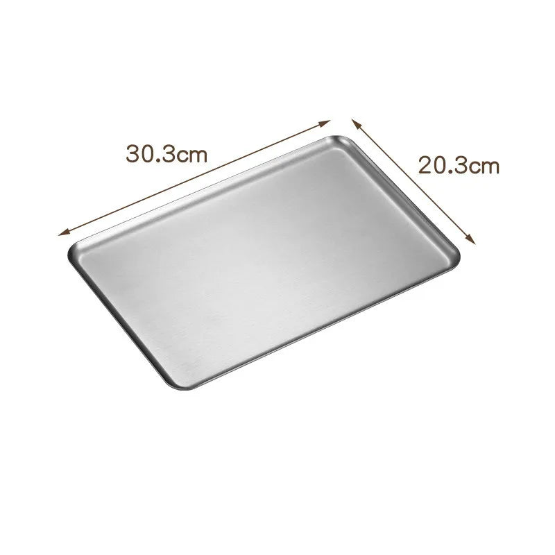Gold & Silver Stainless Steel Baking/ Serving Tray Set – Flat Oven Roasting Pans