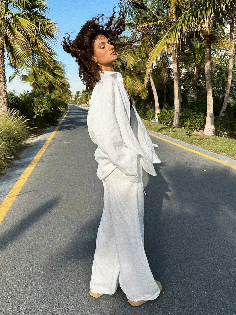 Valetta Linen Co-Ord Set – Holiday Trouser and Short Co-Ord in Various Colours for Summer