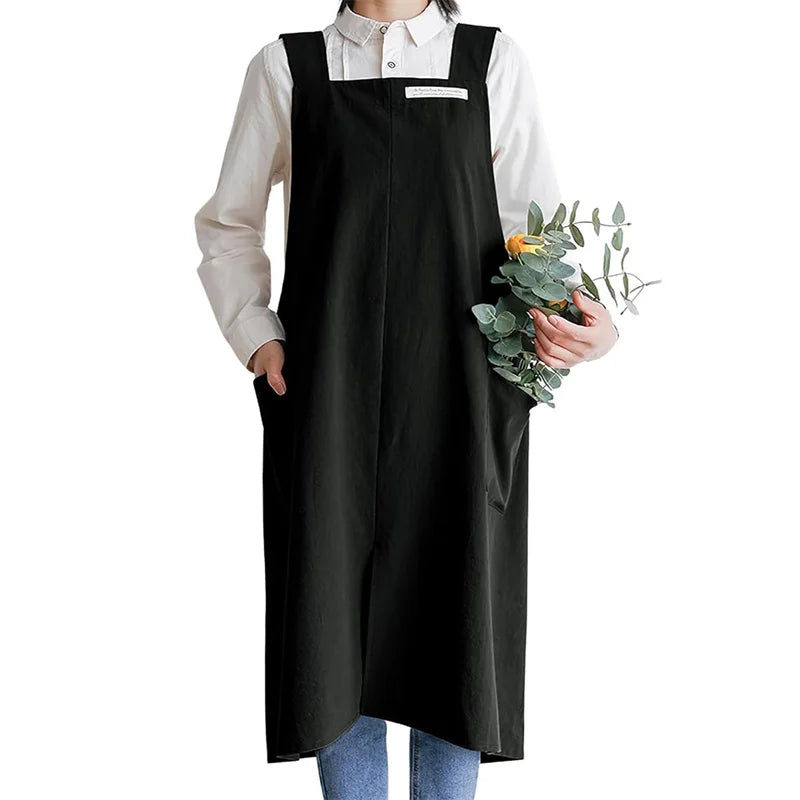 Comfort Fit Cross Back Apron – No-Tie Cooking Apron with Pockets for Kitchen, Baking & Daily Use