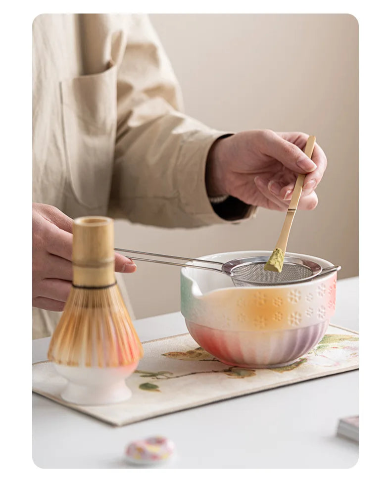 Kyoto Matcha Tea Set – 8 Piece Japanese Matcha Making Kit with Ceramic Bowl, Bamboo Whisk & Accessories